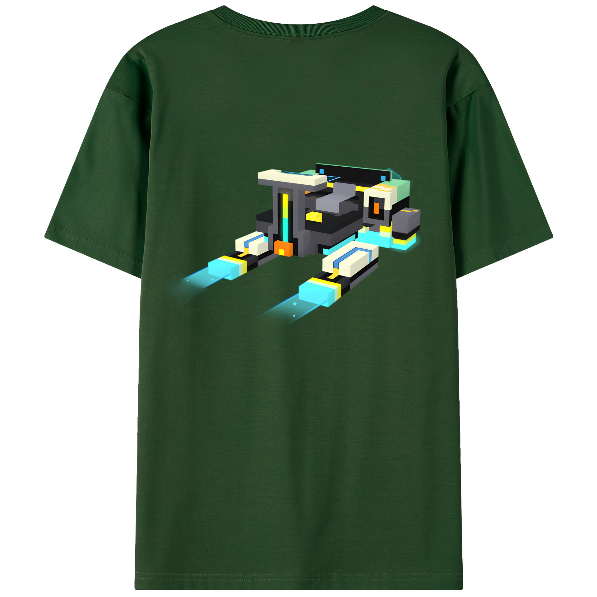 （画像用） マインクラフト ブロックの世界 Minecraft MC Block world 綿100％半袖Tシャツ（背面プリント）